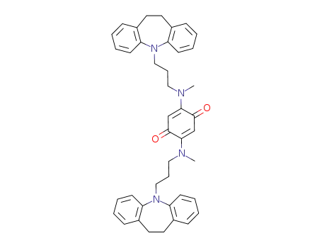 Molecular Structure of 80596-47-0 (2,5-Bis-<N-methyl-3-(10,11-dihydro-5H-dibenz<b,f>azepin-5-yl)-propylamino>-1,4-benzochinon)