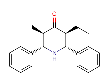 Molecular Structure of 106104-44-3 (3<i>t</i>,5<i>t</i>-diethyl-2<i>r</i>,6<i>c</i>-diphenyl-piperidin-4-one)