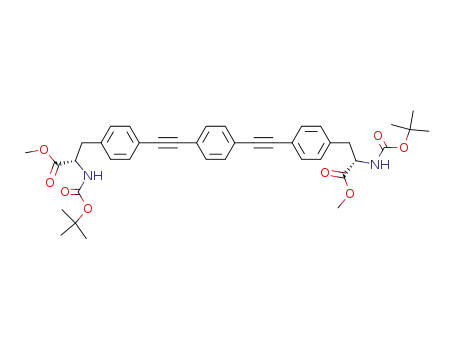 Molecular Structure of 188640-62-2 ((S)-2-tert-Butoxycarbonylamino-3-(4-{4-[4-((S)-2-tert-butoxycarbonylamino-2-methoxycarbonyl-ethyl)-phenylethynyl]-phenylethynyl}-phenyl)-propionic acid methyl ester)