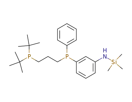 Molecular Structure of 1027422-60-1 ((3-{[3-(Di-tert-butyl-phosphanyl)-propyl]-phenyl-phosphanyl}-phenyl)-trimethylsilanyl-amine)