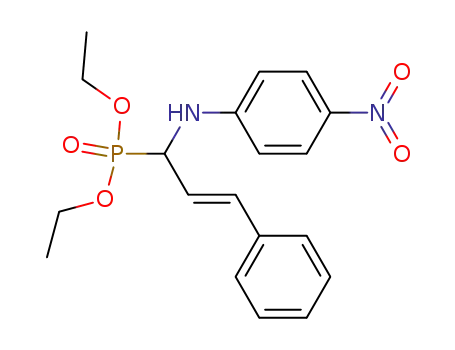 Molecular Structure of 131480-03-0 (Phosphonic acid, [1-[(4-nitrophenyl)amino]-3-phenyl-2-propenyl]-,
diethyl ester)