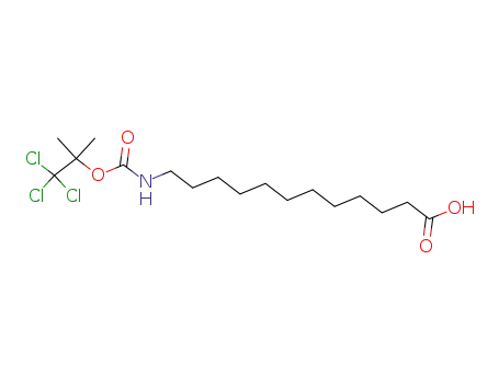 Molecular Structure of 250142-13-3 (12-(2,2,2-trichloro-1,1-dimethyl-ethoxycarbonylamino)-dodecanoic acid)