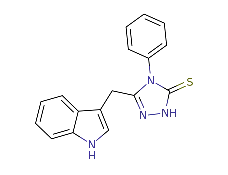 Molecular Structure of 153595-92-7 (5-(1H-indol-3-ylmethyl)-4-phenyl-2,4-dihydro-3H-1,2,4-triazole-3-thione)