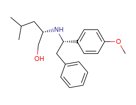 Molecular Structure of 86910-36-3 ((S)-2-[(S)-1-(4-Methoxy-phenyl)-2-phenyl-ethylamino]-4-methyl-pentan-1-ol)
