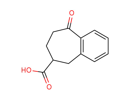 Molecular Structure of 85124-48-7 (6,7,8,9-Tetrahydro-9-oxo-5H-benzocycloheptene-6-carboxylic acid)