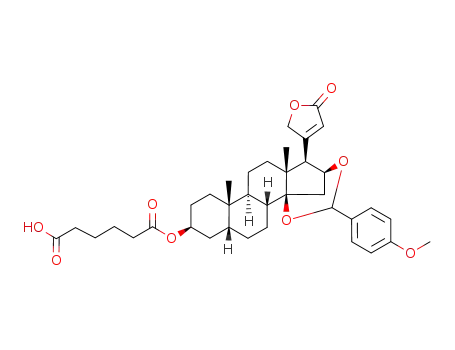 hydrogen 14β,16β-O-(4-methoxybenzylidene)card-20(22)-enolide-3β-yl adipate
