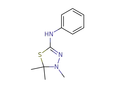 Molecular Structure of 87976-08-7 (1,3,4-Thiadiazol-2-amine, 4,5-dihydro-4,5,5-trimethyl-N-phenyl-)
