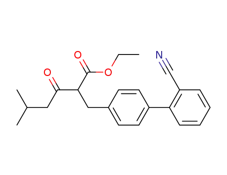 Molecular Structure of 137860-48-1 (2-(2'-Cyano-biphenyl-4-ylmethyl)-5-methyl-3-oxo-hexanoic acid ethyl ester)
