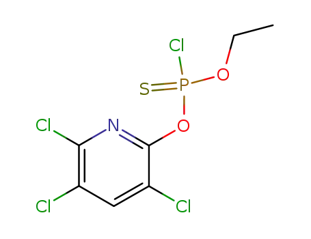 Molecular Structure of 76395-14-7 (thiophosphorochloridic acid O-ethyl O'-(3,5,6-trichloropyridin-2-yl) ester)