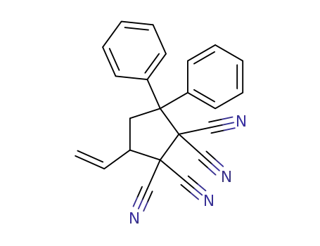Molecular Structure of 64631-62-5 (1,1,2,2-Cyclopentanetetracarbonitrile, 5-ethenyl-3,3-diphenyl-)
