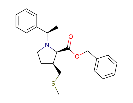 D-Proline, 3-[(methylthio)methyl]-1-[(1R)-1-phenylethyl]-, phenylmethyl
ester, (3S)-
