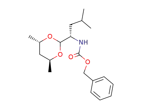 Molecular Structure of 113283-74-2 ([(S)-1-((4S,6S)-4,6-Dimethyl-[1,3]dioxan-2-yl)-3-methyl-butyl]-carbamic acid benzyl ester)