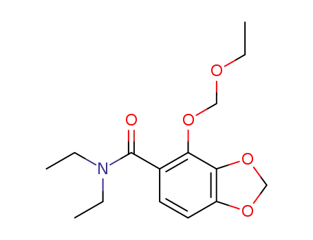 Molecular Structure of 183674-34-2 (1,3-Benzodioxole-5-carboxamide, 4-(ethoxymethoxy)-N,N-diethyl-)