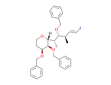 (2R,3S,4S)-3,4-Bis-benzyloxy-2-((E)-(1S,2R,3R)-2-benzyloxy-5-iodo-1,3-dimethyl-pent-4-enyl)-tetrahydro-pyran