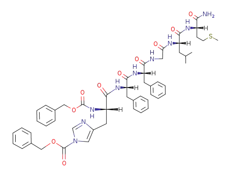 4-((S)-2-Benzyloxycarbonylamino-2-{(S)-1-[(S)-1-({[(S)-1-((S)-1-carbamoyl-3-methylsulfanyl-propylcarbamoyl)-3-methyl-butylcarbamoyl]-methyl}-carbamoyl)-2-phenyl-ethylcarbamoyl]-2-phenyl-ethylcarbamoyl}-ethyl)-imidazole-1-carboxylic acid benzyl ester