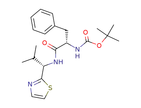 Molecular Structure of 254100-49-7 ([(S)-1-((S)-2-Methyl-1-thiazol-2-yl-propylcarbamoyl)-2-phenyl-ethyl]-carbamic acid tert-butyl ester)