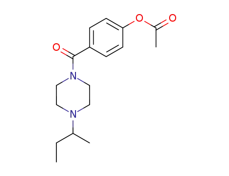 Molecular Structure of 1026344-22-8 (Acetic acid 4-(4-sec-butyl-piperazine-1-carbonyl)-phenyl ester)