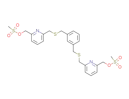 Molecular Structure of 115521-06-7 (Methanesulfonic acid 6-[3-(6-methanesulfonyloxymethyl-pyridin-2-ylmethylsulfanylmethyl)-benzylsulfanylmethyl]-pyridin-2-ylmethyl ester)