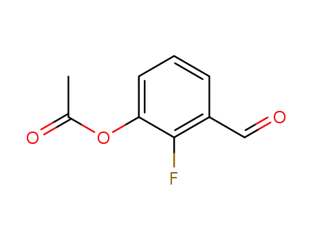 Molecular Structure of 192927-67-6 (Benzaldehyde, 3-(acetyloxy)-2-fluoro-)