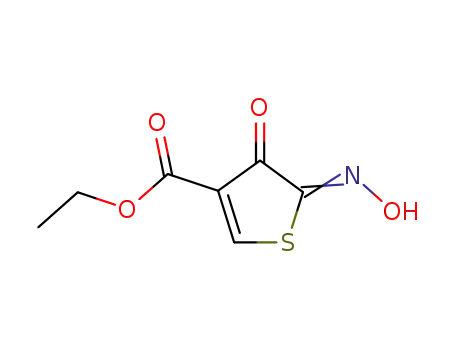 Molecular Structure of 191418-67-4 (3-Thiophenecarboxylicacid,4,5-dihydro-5-(hydroxyimino)-4-oxo-,ethylester(9CI))