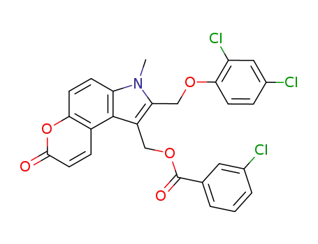 1-(3-chlorobenzoyloxymethyl)-2-(2,4-dichlorophenoxymethyl)-3-methyl-3,7-dihydropyrano<3,2-e>indol-7-one