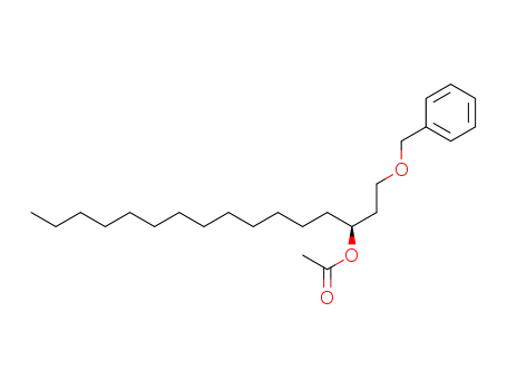 Molecular Structure of 185155-50-4 (3-Hexadecanol, 1-(phenylmethoxy)-, acetate, (S)-)