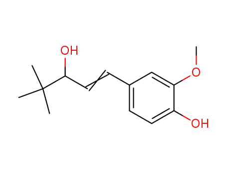 Molecular Structure of 58344-42-6 (Phenol, 4-(4,4-dimethyl-3-hydroxy-1-pentenyl)-2-methoxy-)