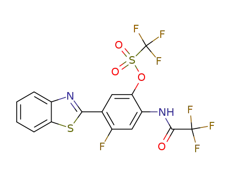 Trifluoro-methanesulfonic acid 5-benzothiazol-2-yl-4-fluoro-2-(2,2,2-trifluoro-acetylamino)-phenyl ester