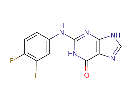 Molecular Structure of 123994-80-9 (2-[(3,4-difluorophenyl)amino]-3,7-dihydro-6H-purin-6-one)