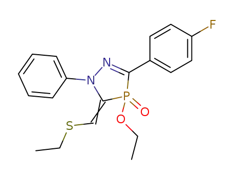 4-Ethoxy-5-[1-ethylsulfanyl-meth-(E)-ylidene]-3-(4-fluoro-phenyl)-1-phenyl-1,5-dihydro-[1,2,4]diazaphosphole 4-oxide