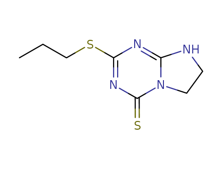 Molecular Structure of 107960-41-8 (Imidazo[1,2-a]-1,3,5-triazine-4(1H)-thione, 6,7-dihydro-2-(propylthio)-)