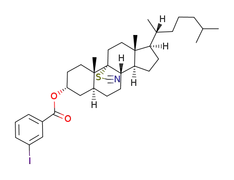 3-Iodo-benzoic acid (3R,5S,8S,9R,10S,13R,14S,17R)-17-((R)-1,5-dimethyl-hexyl)-10,13-dimethyl-9-thiocyanato-hexadecahydro-cyclopenta[a]phenanthren-3-yl ester