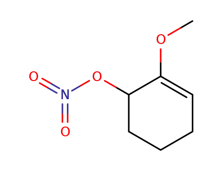 Molecular Structure of 62796-21-8 (2-Cyclohexen-1-ol, 2-methoxy-, nitrate)