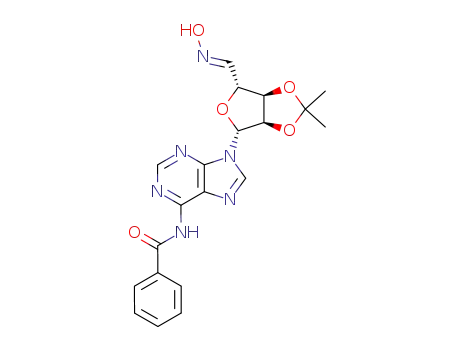 Adenosine,
N-benzoyl-5'-deoxy-5'-(hydroxyimino)-2',3'-O-(1-methylethylidene)-,
(5'E)-