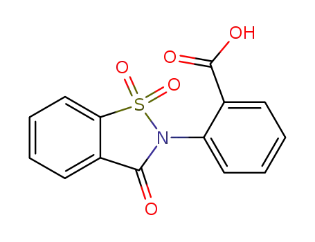 Molecular Structure of 223518-39-6 (2-(1,1,3-trioxo-1,3-dihydro-1λ<sup>6</sup>-benzo[<i>d</i>]isothiazol-2-yl)-benzoic acid)