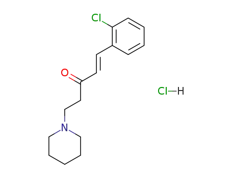 Molecular Structure of 35566-54-2 (1-Penten-3-one, 1-(2-chlorophenyl)-5-(1-piperidinyl)-, hydrochloride)