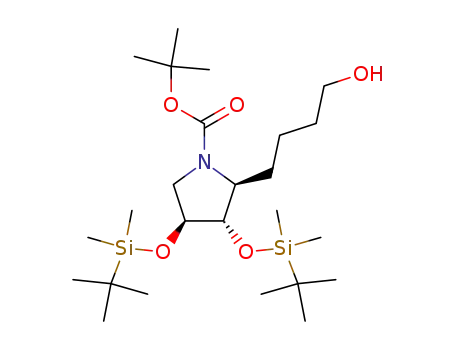 (2S,3S,4S)-3,4-Bis-(tert-butyl-dimethyl-silanyloxy)-2-(4-hydroxy-butyl)-pyrrolidine-1-carboxylic acid tert-butyl ester