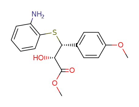 Molecular Structure of 222292-12-8 ((2S,3R)-3-(2-Amino-phenylsulfanyl)-2-hydroxy-3-(4-methoxy-phenyl)-propionic acid methyl ester)