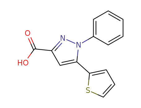 Molecular Structure of 220192-02-9 (5-(2-THIENYL)-1-PHENYL-1H-PYRAZOLE-3-CARBOXYLIC ACID)