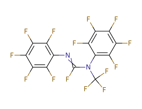 Molecular Structure of 64101-18-4 (Carbamimidic fluoride, N,N'-bis(pentafluorophenyl)-N-(trifluoromethyl)-)