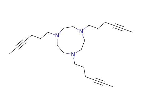 Molecular Structure of 330804-78-9 (1,4,7-tri(4-hexynyl)-1,4,7-triazacyclononane)