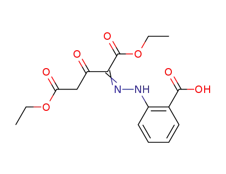 Molecular Structure of 148516-31-8 (Pentanedioic acid, 2-[(2-carboxyphenyl)hydrazono]-3-oxo-, 1,5-diethyl
ester)