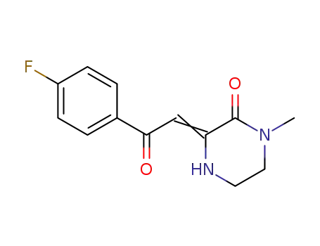 Molecular Structure of 178408-19-0 ((3Z)-3-[2-(4-fluorophenyl)-2-oxo-ethylidene]-1-methyl-piperazin-2-one)