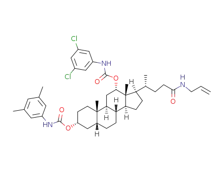 Molecular Structure of 251091-80-2 (3-(3,5-dimethylphenyl)carbamoyl-12-(3,5-dichlorophenyl)carbamoyl-N-allyl-deoxycholan-24-amide)