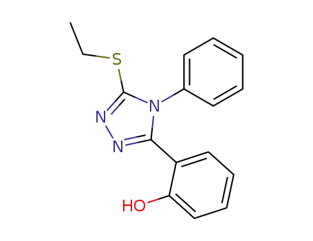 Molecular Structure of 81518-34-5 (2-(5-(Ethylthio)-4-phenyl-4H-1,2,4-triazol-3-yl)phenol)