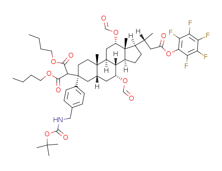 pentafluorophenyl 3β-[bis(butoxycarbonyl)methyl]-3α-[[[p-(tert-butoxycarbonyl)amino]methyl]phenyl]-7α,12α-bis(formyloxy)-24-nor-5β-cholan-23-oate