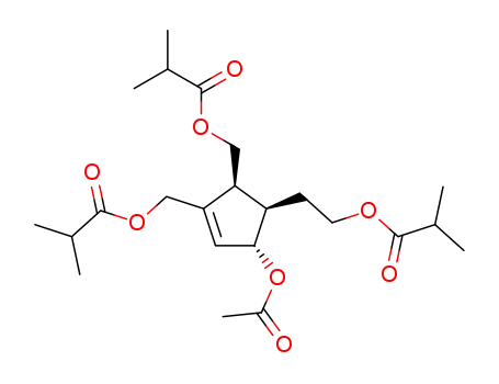 5-hydroxyethyl-3,4-di(hydroxymethyl)cyclopenta-2-en-1-ol 3',4',5 triisobutyroyl-1-acetyl ester