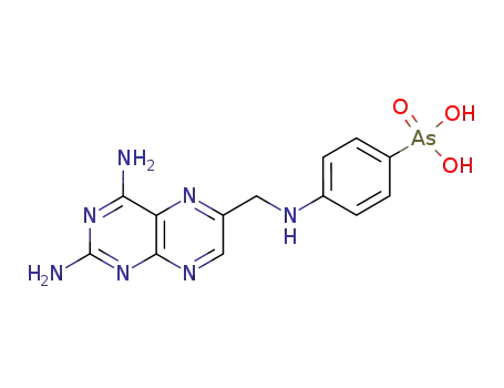 Molecular Structure of 109160-53-4 ({4-[(2,4-diamino-pteridin-6-ylmethyl)-amino]-phenyl}-arsonic acid)