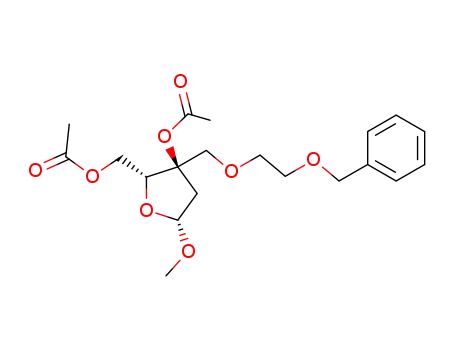 Acetic acid (2R,3R,5R)-2-acetoxymethyl-3-(2-benzyloxy-ethoxymethyl)-5-methoxy-tetrahydro-furan-3-yl ester