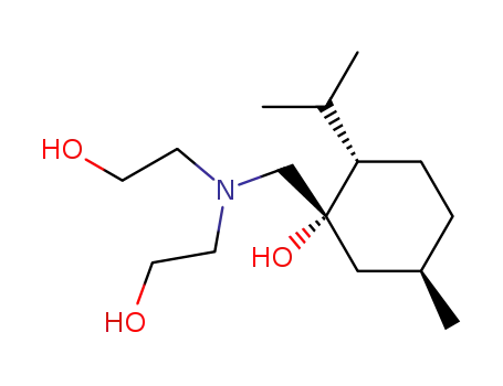 Molecular Structure of 338800-72-9 ((1S,2S,5R)-1-[N,N-Bis(2-hydroxyethyl)aminomethyl]-1-hydroxy-5-methyl-2-(1-methylethyl)cyclohexane)